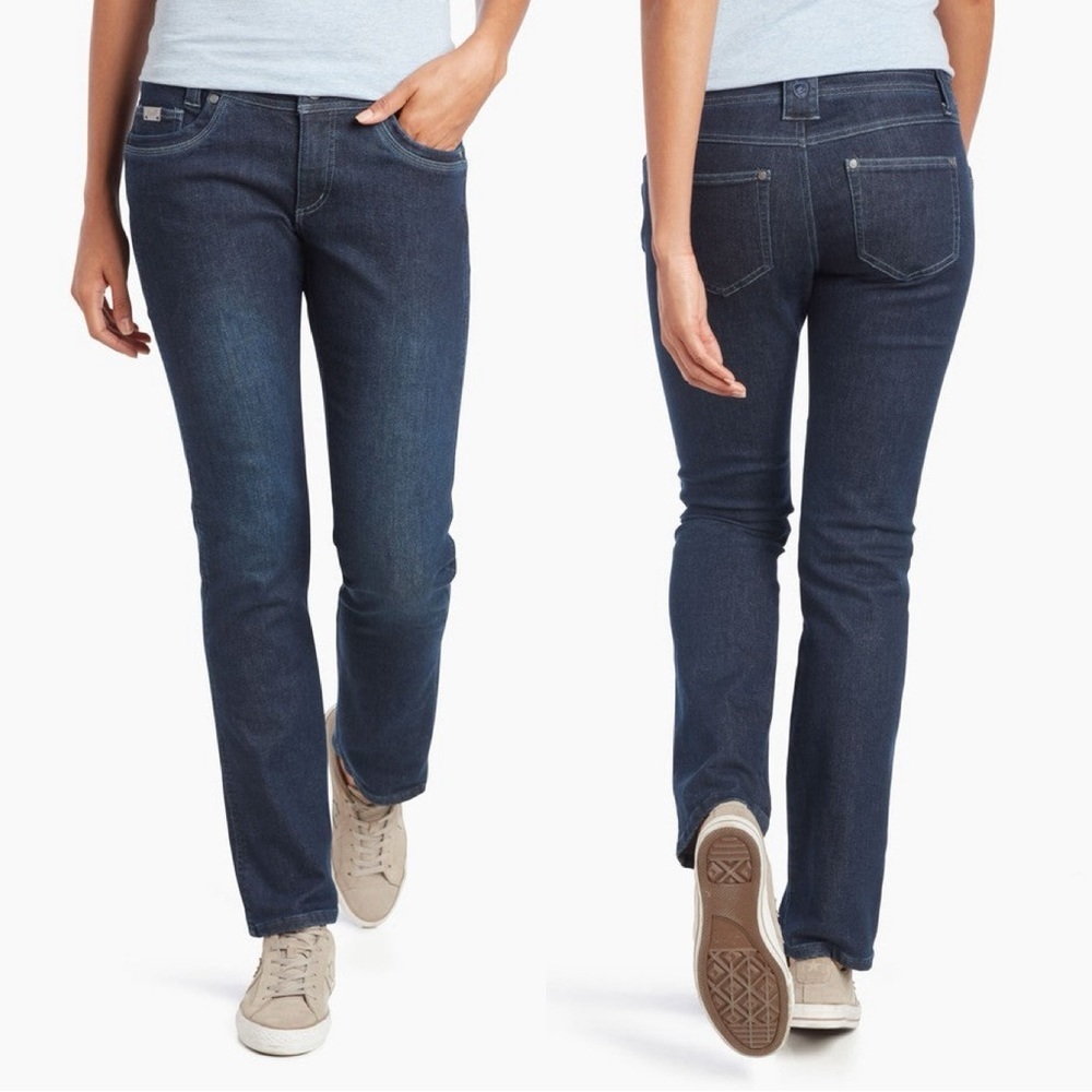 Kuhl Women’s Thermik Jean Straight Leg Low Rise Outdoor in Medium Wash 0 Short
